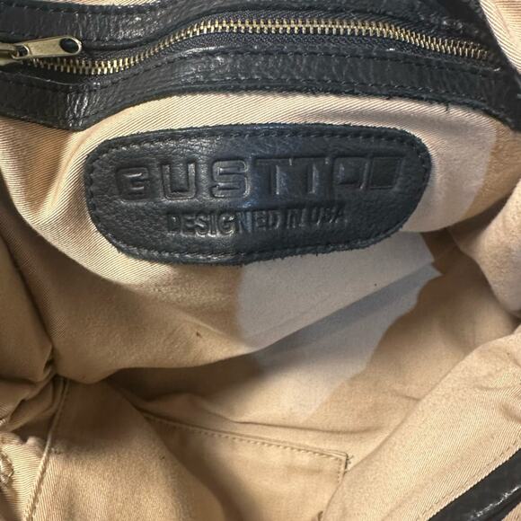 Gustto Black and Brown Genuine Leather Prato Bag - Picture 6 of 9